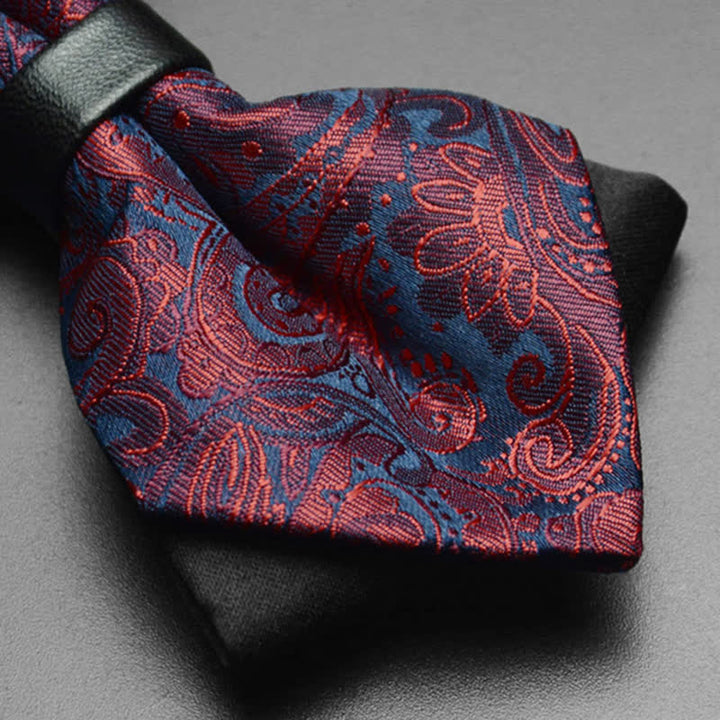 3Pcs Men's Exotic Paisley Double Pointed Bow Tie Set - image 3