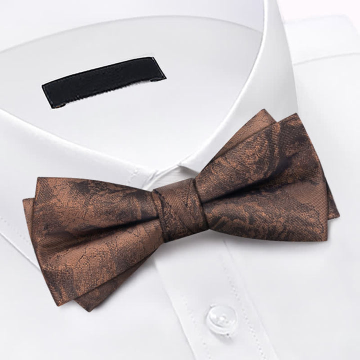 3Pcs Men's Vintage Bronze Flower BowTie Necktie Set - image 6