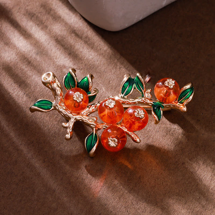 Women's Lucky Persimmon Tree Shape Brooch - image 3