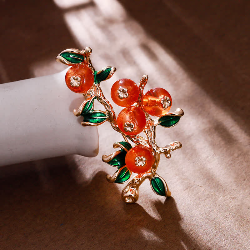 Women's Lucky Persimmon Tree Shape Brooch - image 4