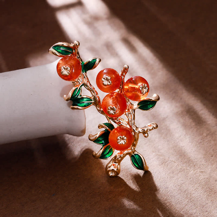 Women's Lucky Persimmon Tree Shape Brooch - image 4