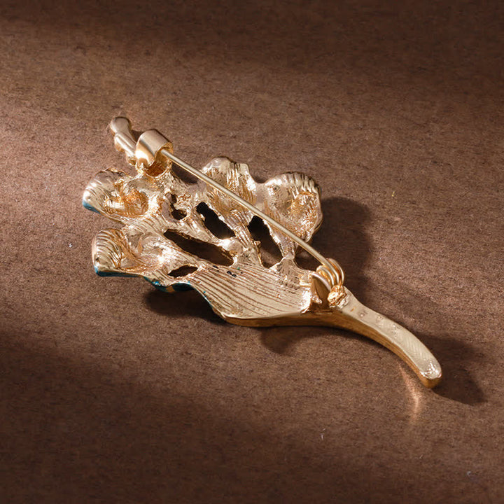 Women's Elegant Golden Tulip Enamel Brooch - image 3