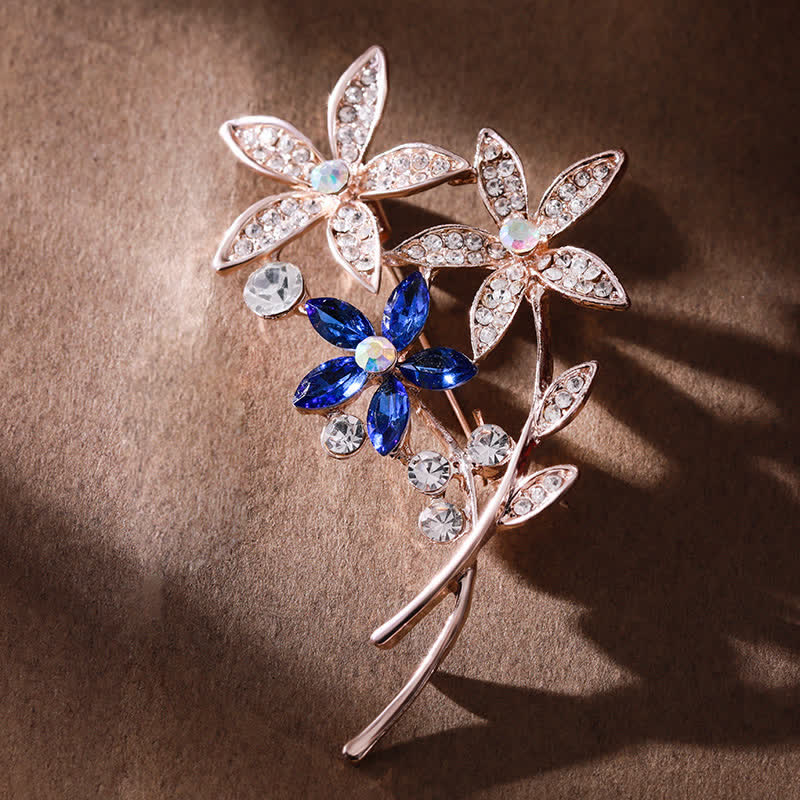 Women's Sparkling Rhinestone Flower Brooch - image 2