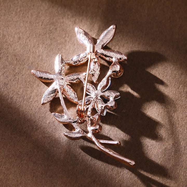 Women's Sparkling Rhinestone Flower Brooch - image 3