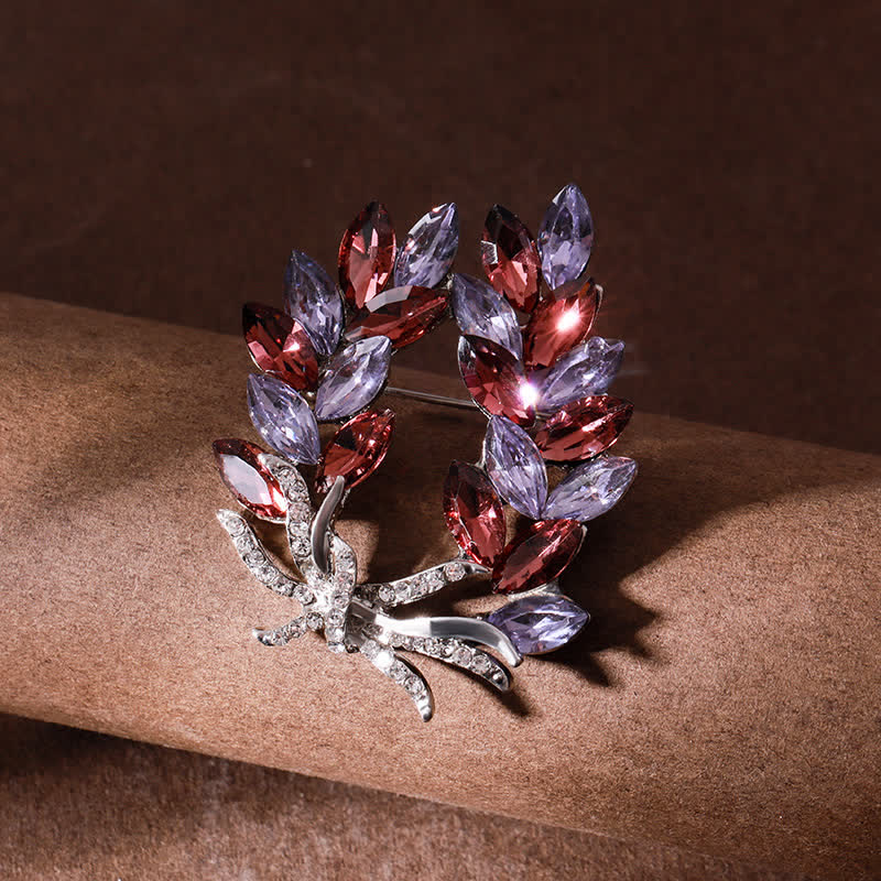 Women's Luxury Wheat Ear Bouquet Brooch - Violet & Red - image 0