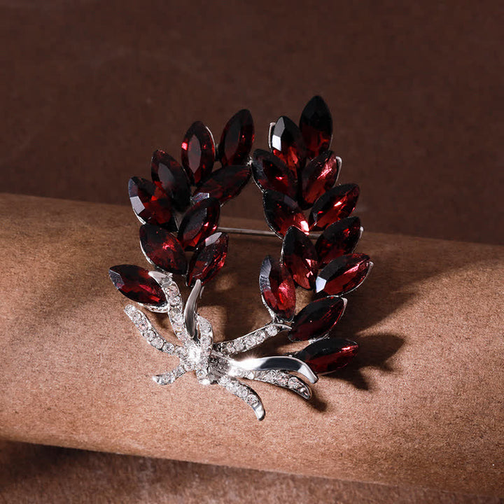 Women's Luxury Wheat Ear Bouquet Brooch - Wine Red - image 9