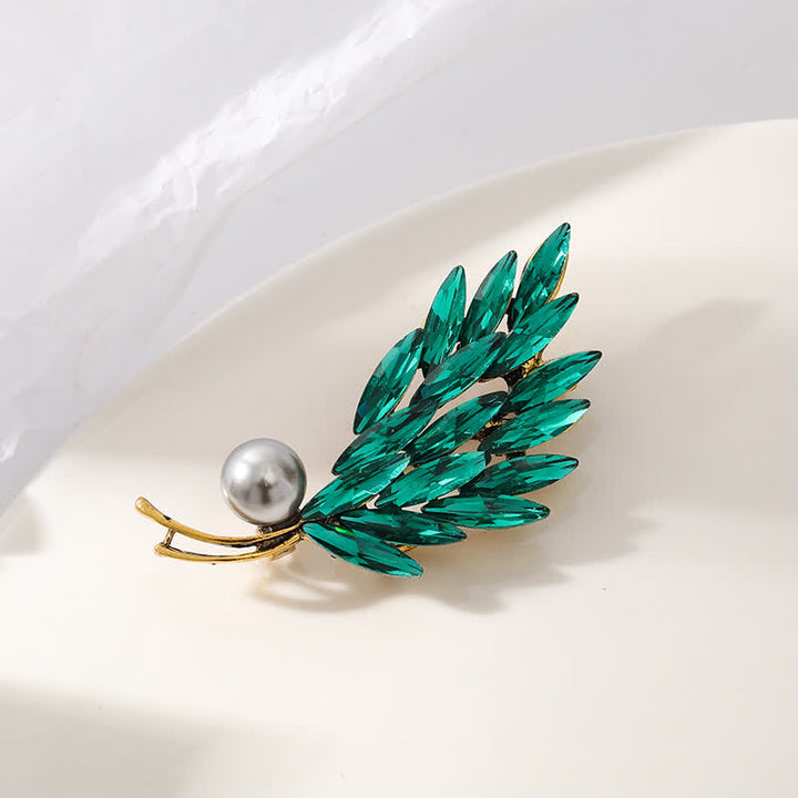 Women's Ancient Golden Wheat Bouquet Brooch - Green - image 7