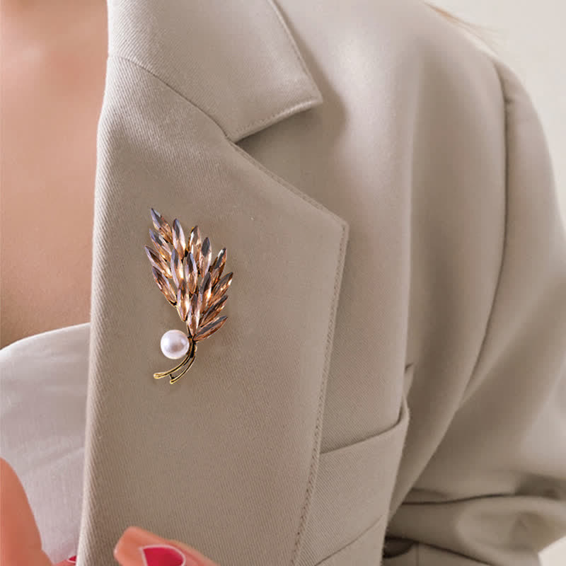 Women's Ancient Golden Wheat Bouquet Brooch - image 1
