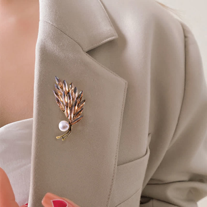 Women's Ancient Golden Wheat Bouquet Brooch - image 1