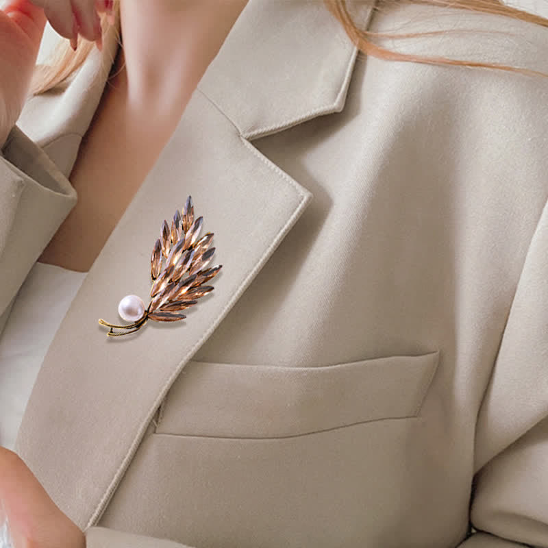 Women's Ancient Golden Wheat Bouquet Brooch - image 2