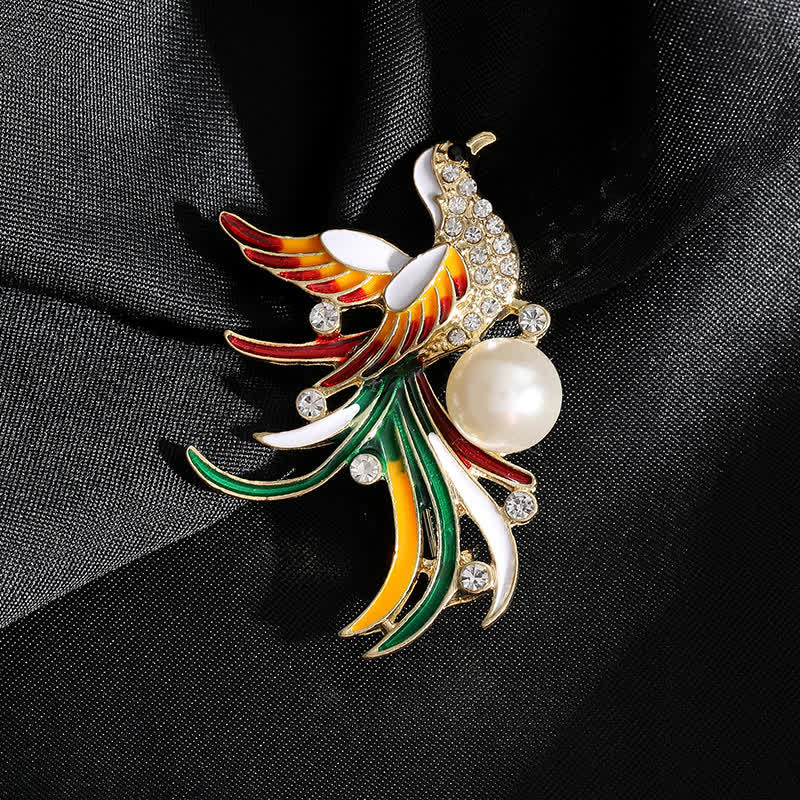 Women's Colourful Flying Phoenix Bird Brooch - image 1