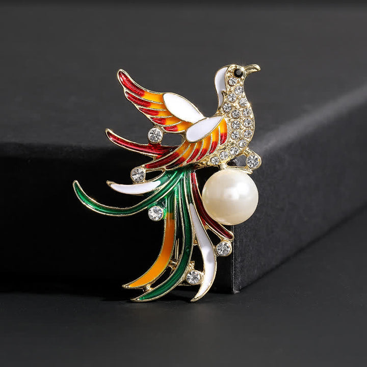 Women's Colourful Flying Phoenix Bird Brooch - Colorful - image 0