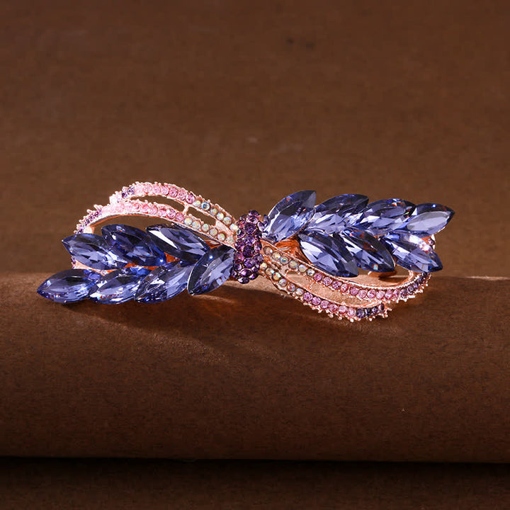 Women's Stunning Rhinestone Bow Knot Hair Clip - Violet - image 0