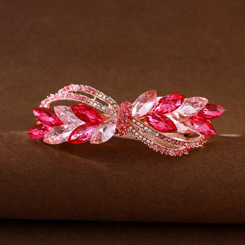 Women's Stunning Rhinestone Bow Knot Hair Clip - Pink - image 5