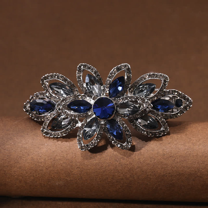 Women's Luxury Rhinestone Flower Hair Clip - Blue - image 6