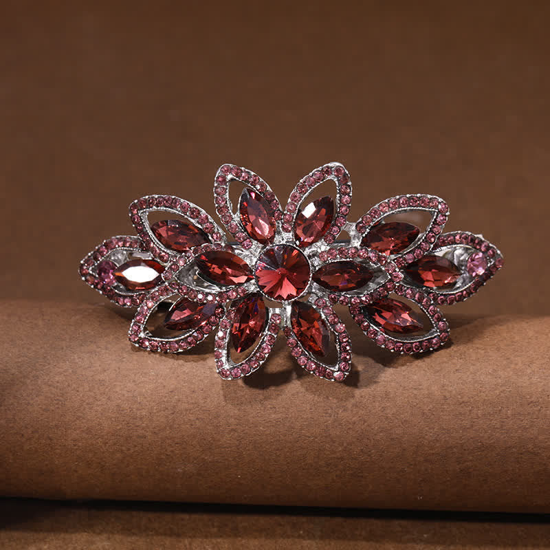 Women's Luxury Rhinestone Flower Hair Clip - Red - image 5