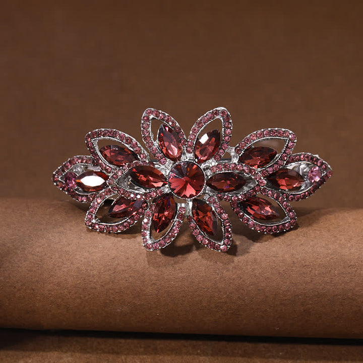 Women's Luxury Rhinestone Flower Hair Clip - Red - image 5