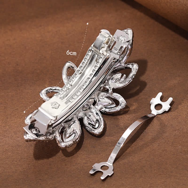 Women's Luxury Rhinestone Flower Hair Clip - image 4