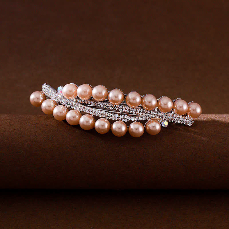 Women's Double-Row Faux Pearl Hair Clip - image 0