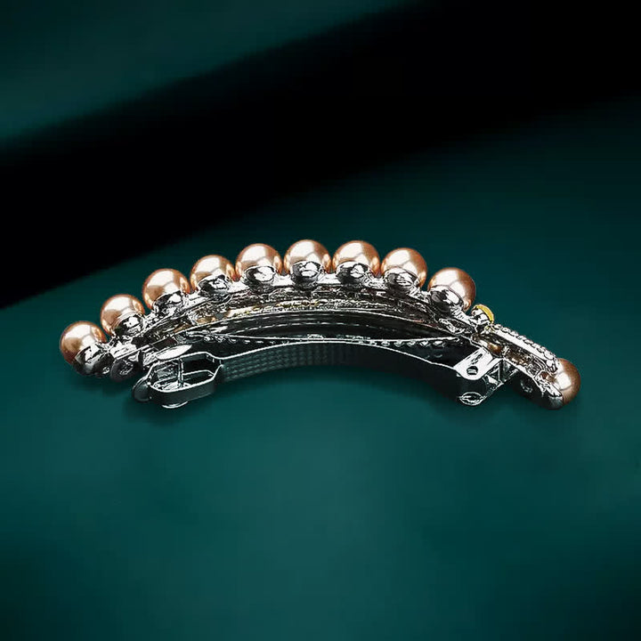 Women's Double-Row Faux Pearl Hair Clip - image 4