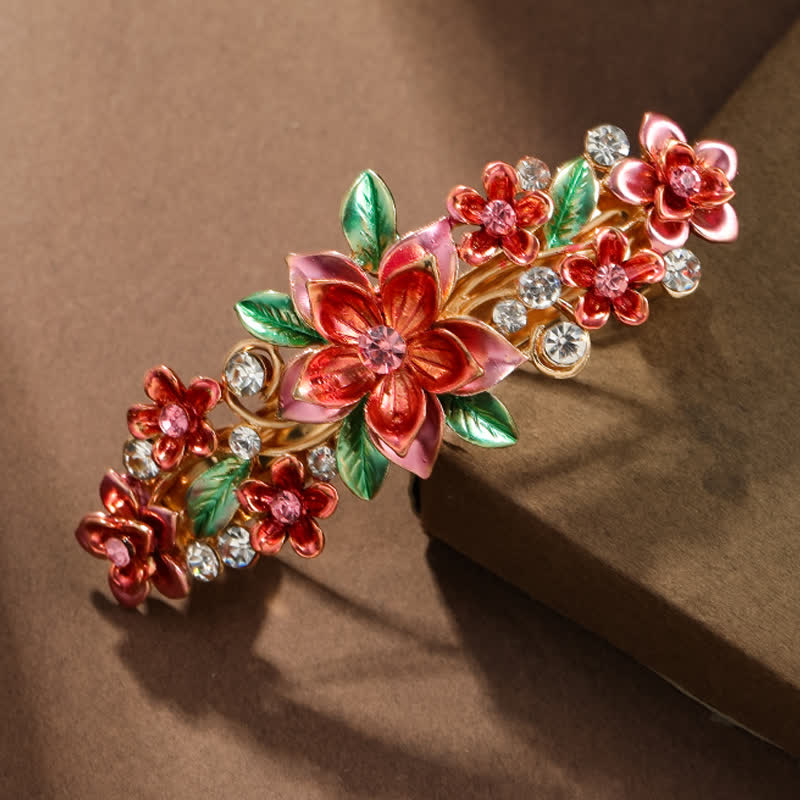 Women's Spring Flower Colorful Enamel Hair Clip - Red - image 5