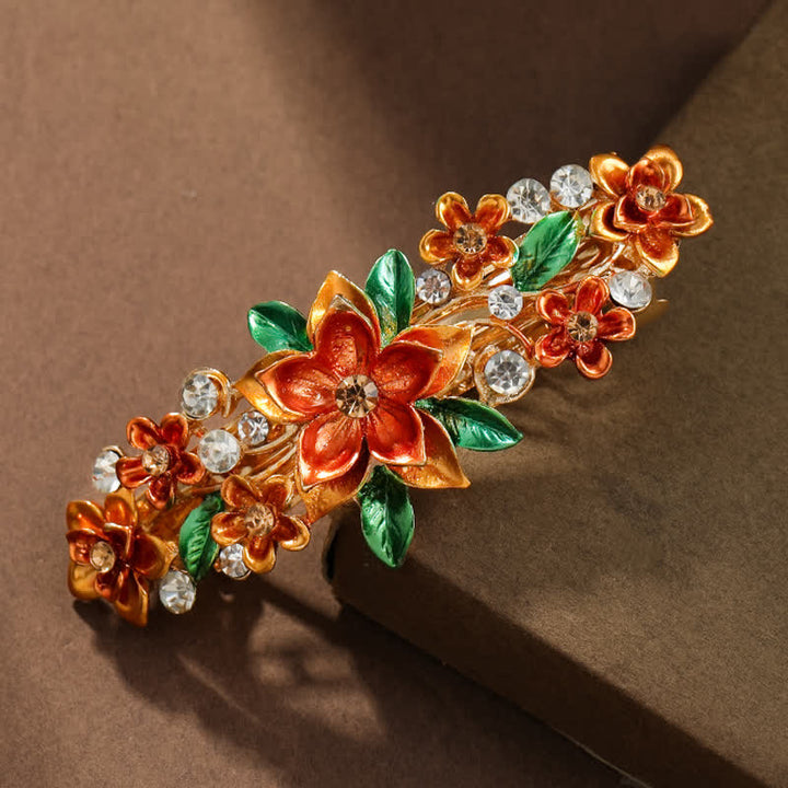 Women's Spring Flower Colorful Enamel Hair Clip - Orange - image 6