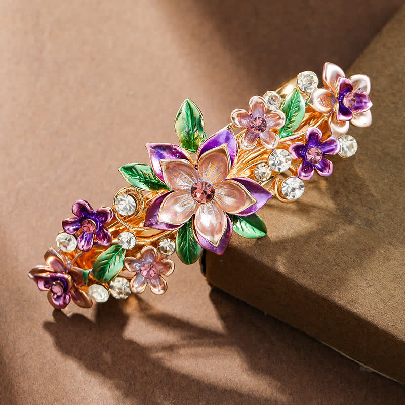 Women's Spring Flower Colorful Enamel Hair Clip - Violet - image 2