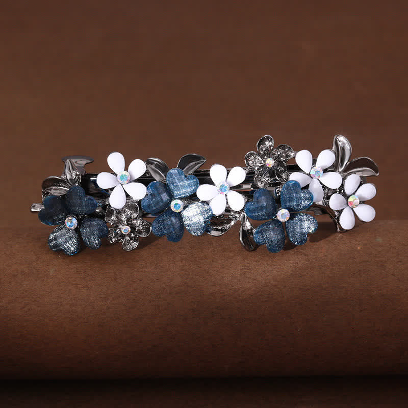 Women's Cute Little Daisy Flowers Hair Clip - White & Blue - image 0