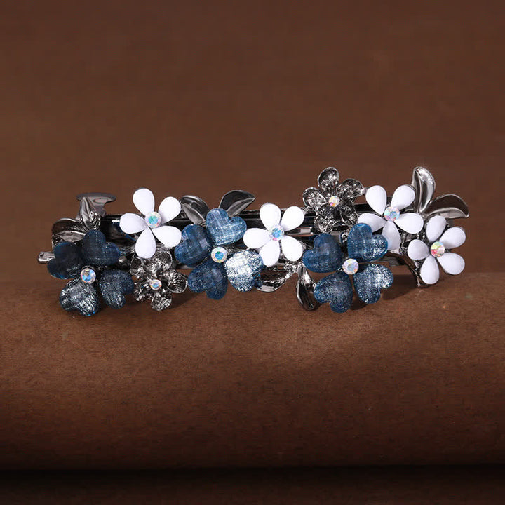 Women's Cute Little Daisy Flowers Hair Clip - White & Blue - image 0