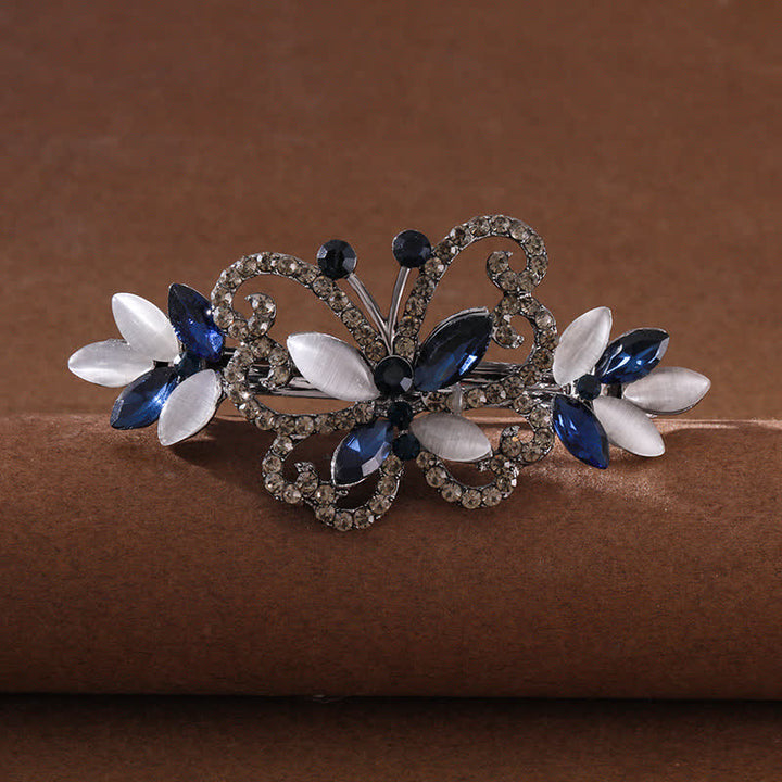 Women's Crystal Rhinestones Butterfly Hair Clip - Blue - image 0
