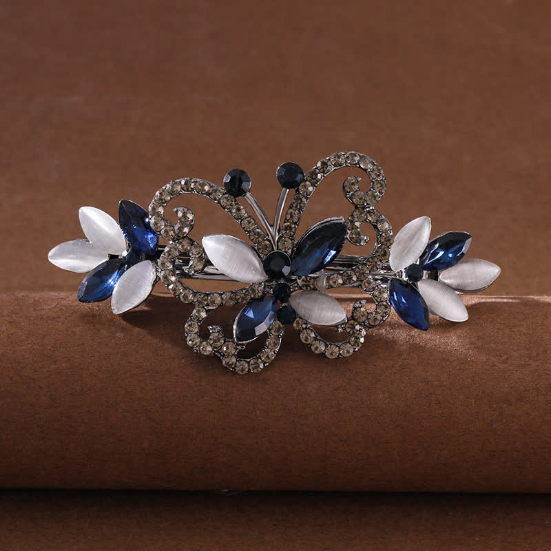 Women's Crystal Rhinestones Butterfly Hair Clip - Blue - image 0