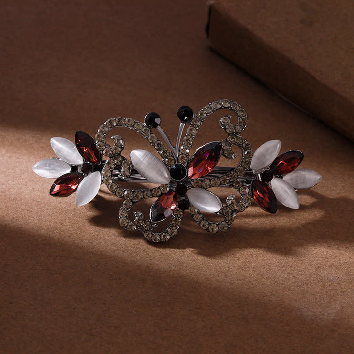 Women's Crystal Rhinestones Butterfly Hair Clip - Red - image 3