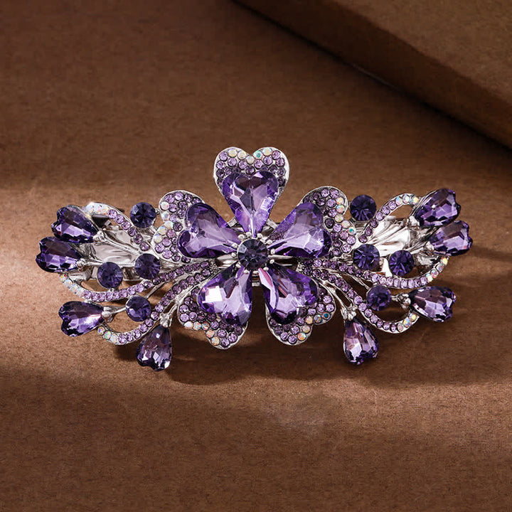 Women's Elegant Floral Sparkly Crystal Hair Clip - image 2
