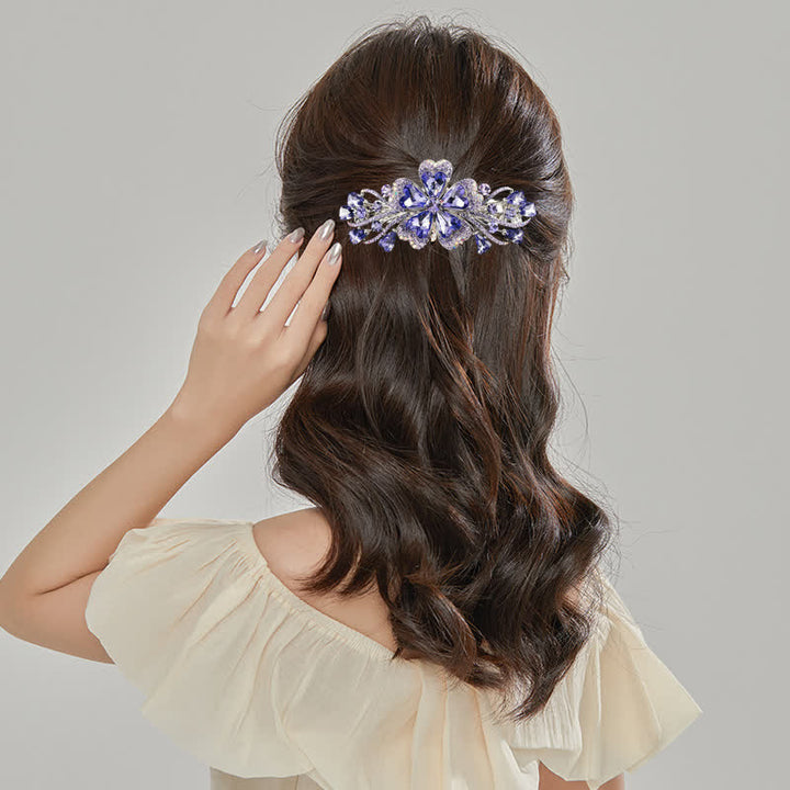 Women's Elegant Floral Sparkly Crystal Hair Clip - image 1