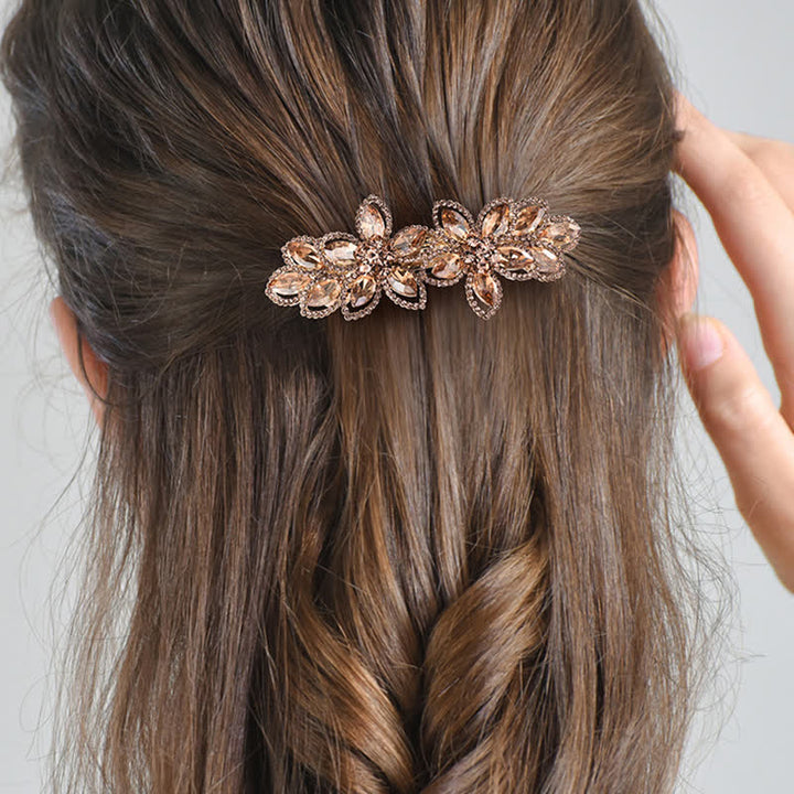 Women's Retro Crystal Flower Spring Hair Clip - image 6