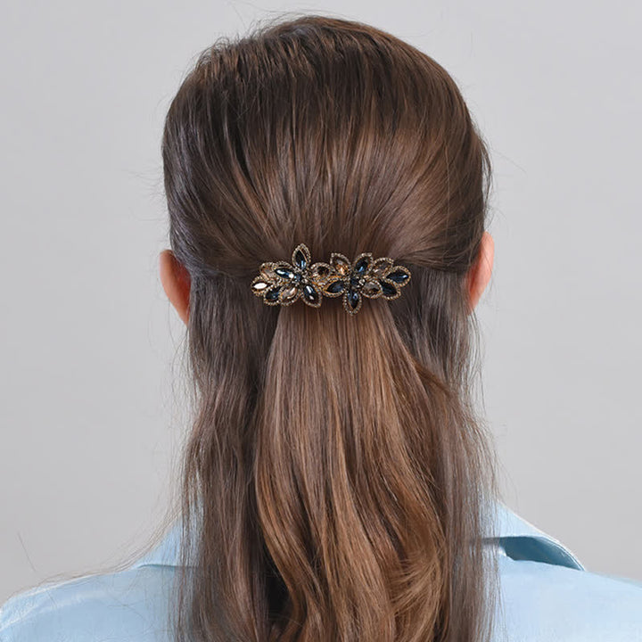 Women's Retro Crystal Flower Spring Hair Clip - image 1