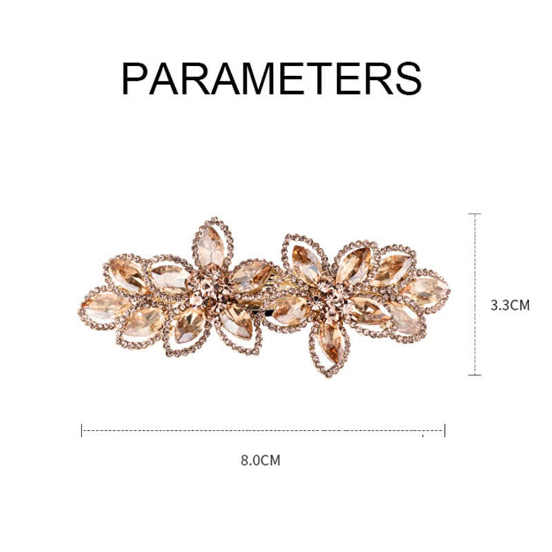 Women's Retro Crystal Flower Spring Hair Clip - image 4