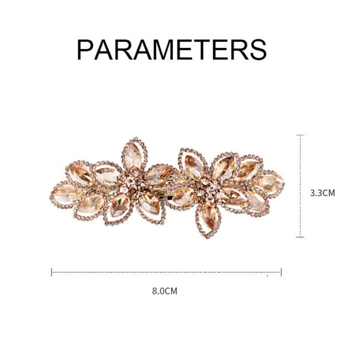 Women's Retro Crystal Flower Spring Hair Clip - image 4