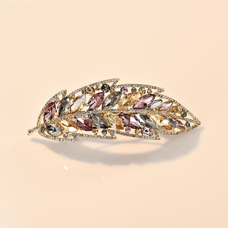 Women's Sweet Beauty Plant Leaf Hair Clip - Champagne & Pink - image 0