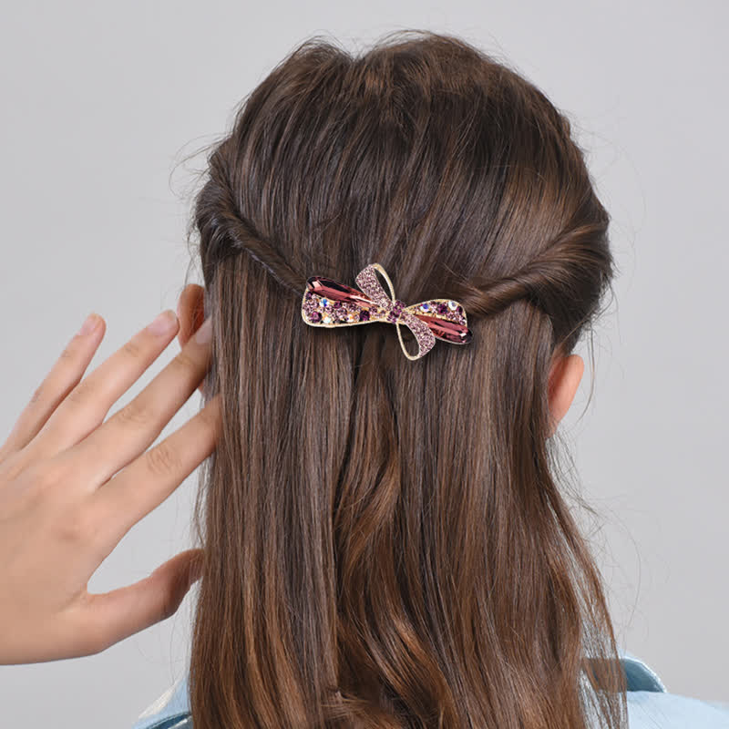 Women's Unique Bow Rhinestones Decor Hair Clip - image 1