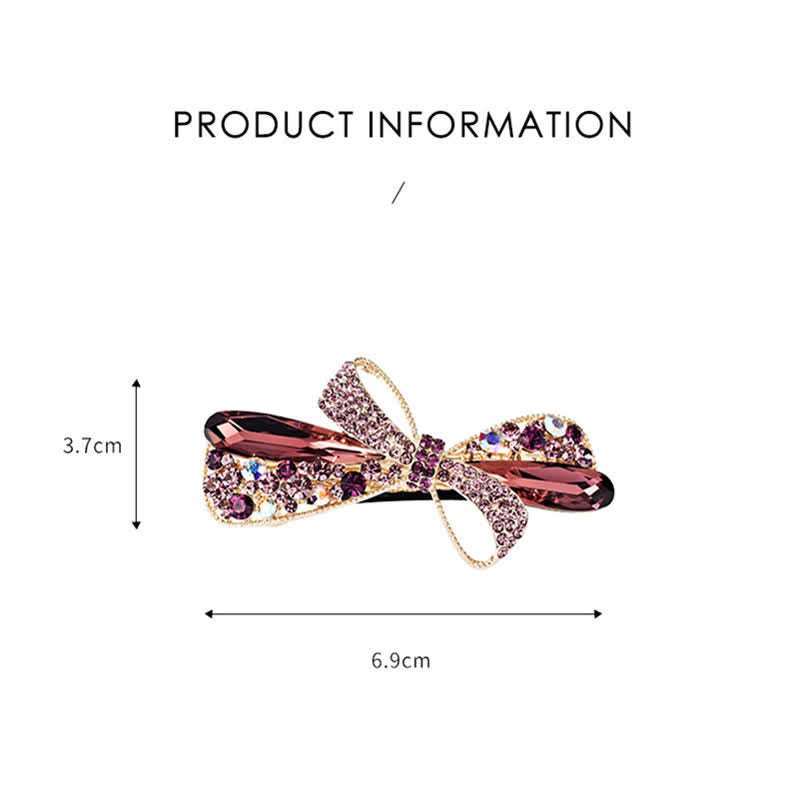 Women's Unique Bow Rhinestones Decor Hair Clip - image 2