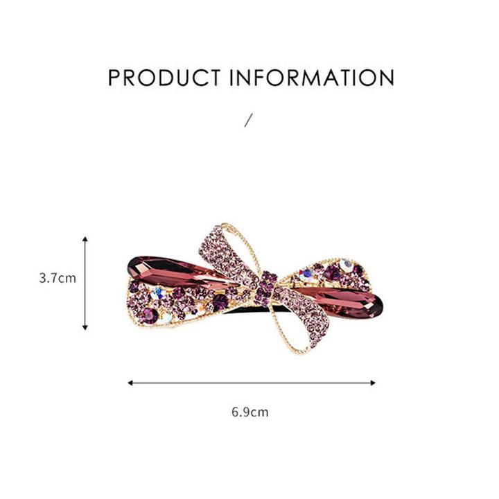 Women's Unique Bow Rhinestones Decor Hair Clip - image 2