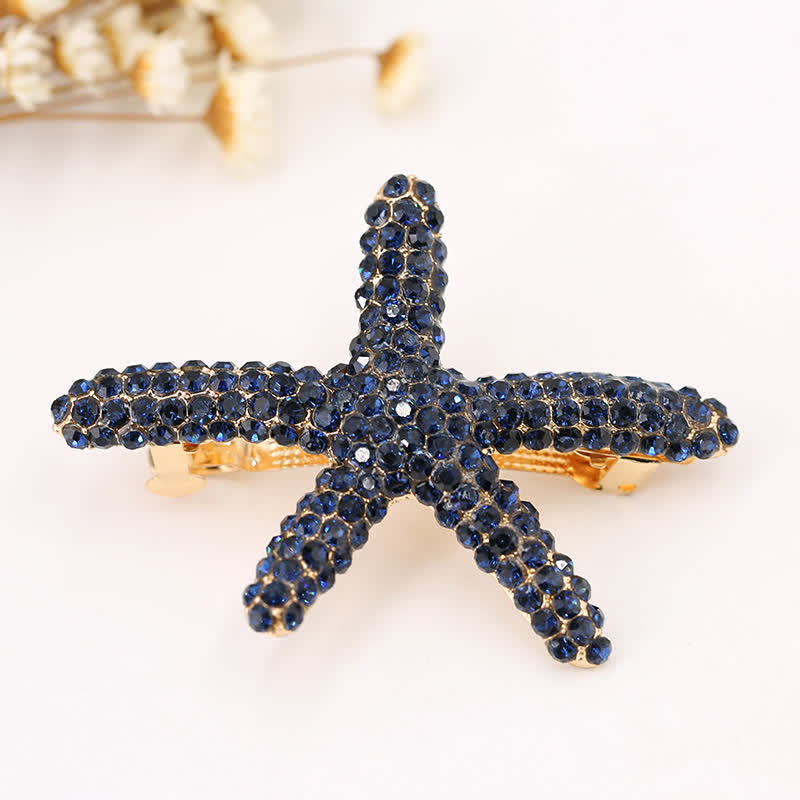 Women's Diamante Sea Marine Animal Life Hair Clip - Navy - image 8