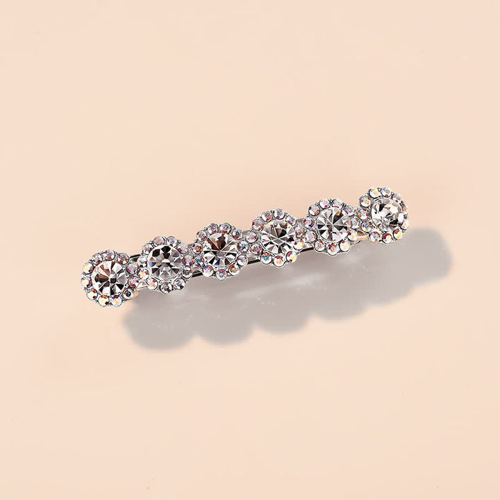 Women's Gorgeous Rhinestone Floral Small Hair Clip - White - image 3