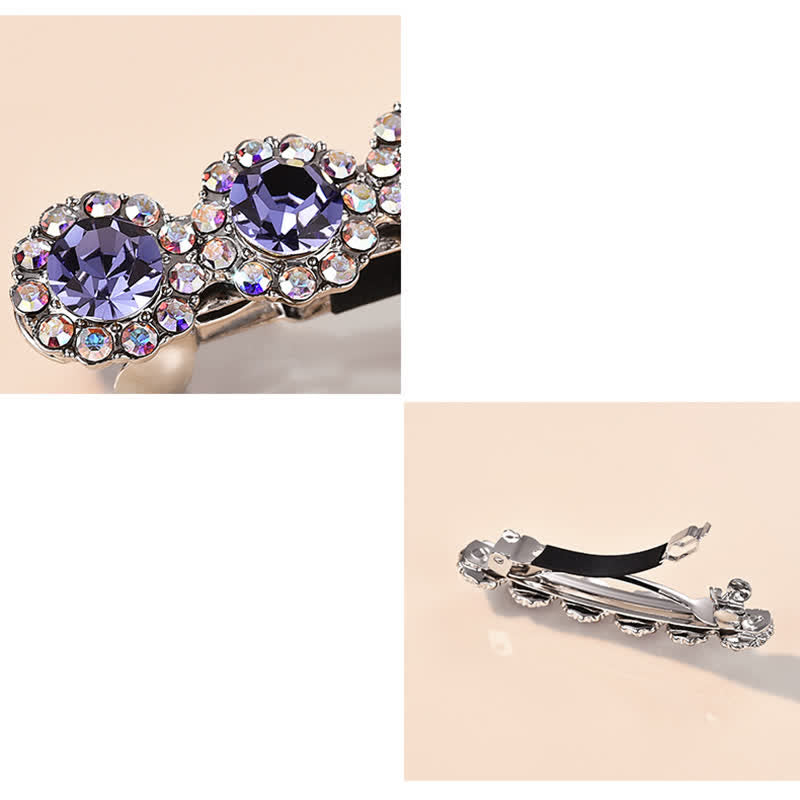 Women's Gorgeous Rhinestone Floral Small Hair Clip - image 2