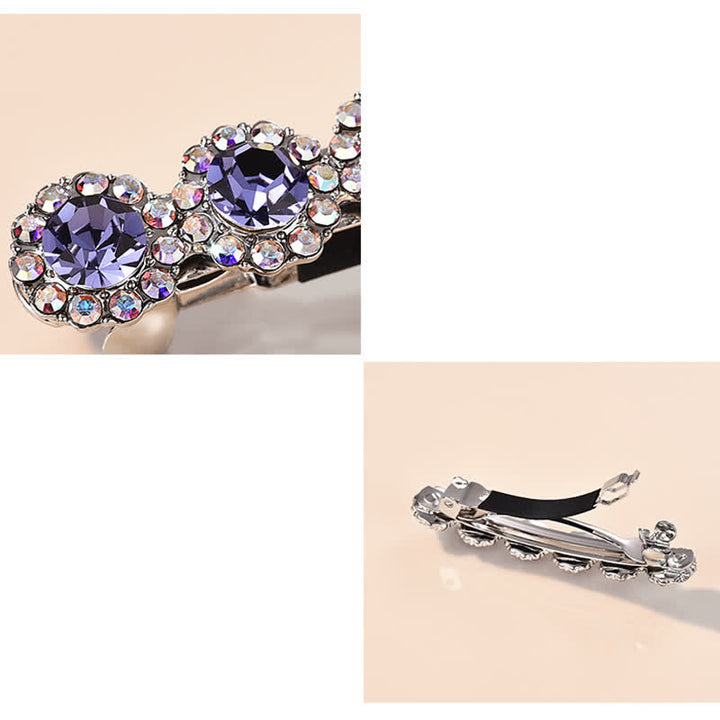 Women's Gorgeous Rhinestone Floral Small Hair Clip - image 2