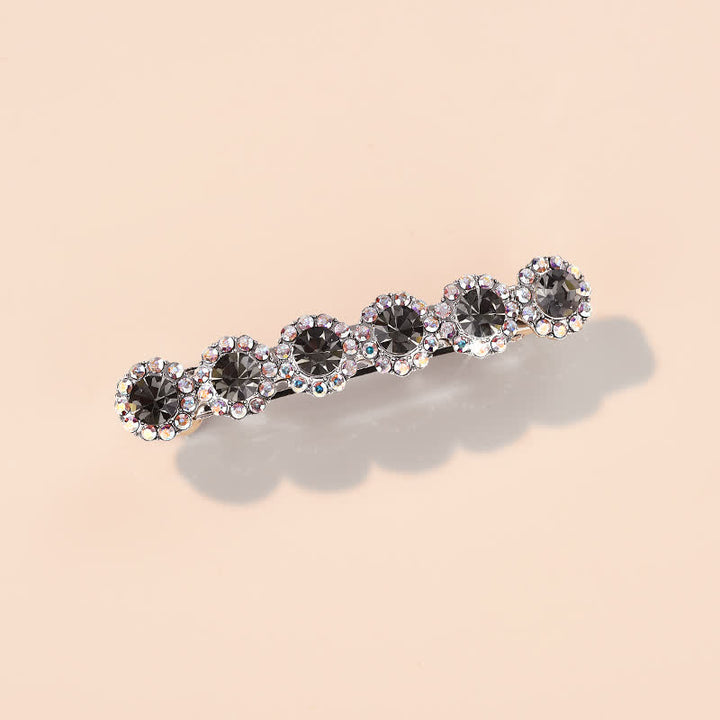 Women's Gorgeous Rhinestone Floral Small Hair Clip - Gray - image 0