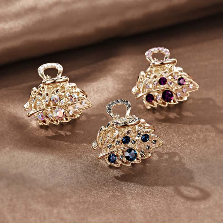 Women's Mini Sparkling Leaves Shape Claw Hair Clip - image 3