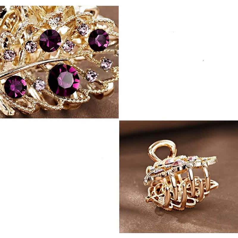 Women's Mini Sparkling Leaves Shape Claw Hair Clip - image 2