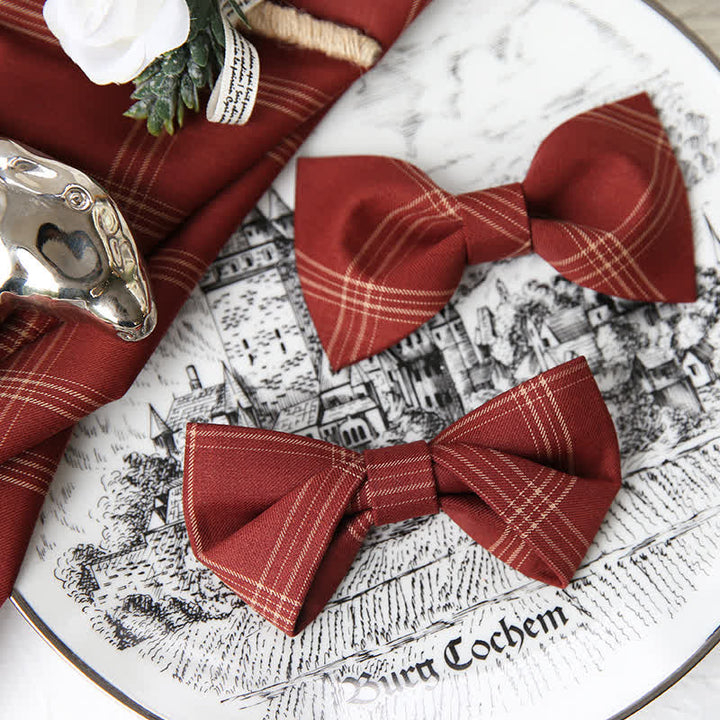 Men's British Style Classic Plaid Bow Tie - image 0